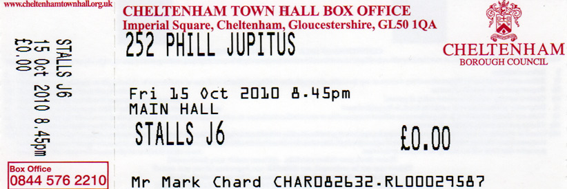 PHILL JUPITUS Ticket